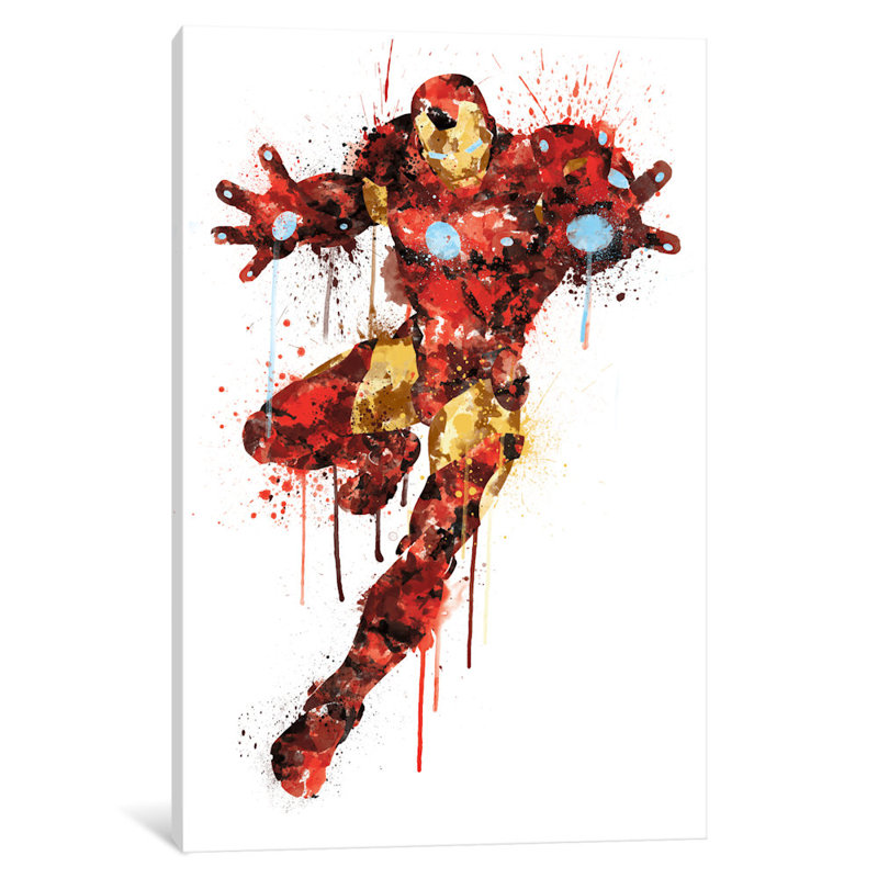 iCanvas 'Avengers Assemble Iron Man Watercolor' by Marvel Comics